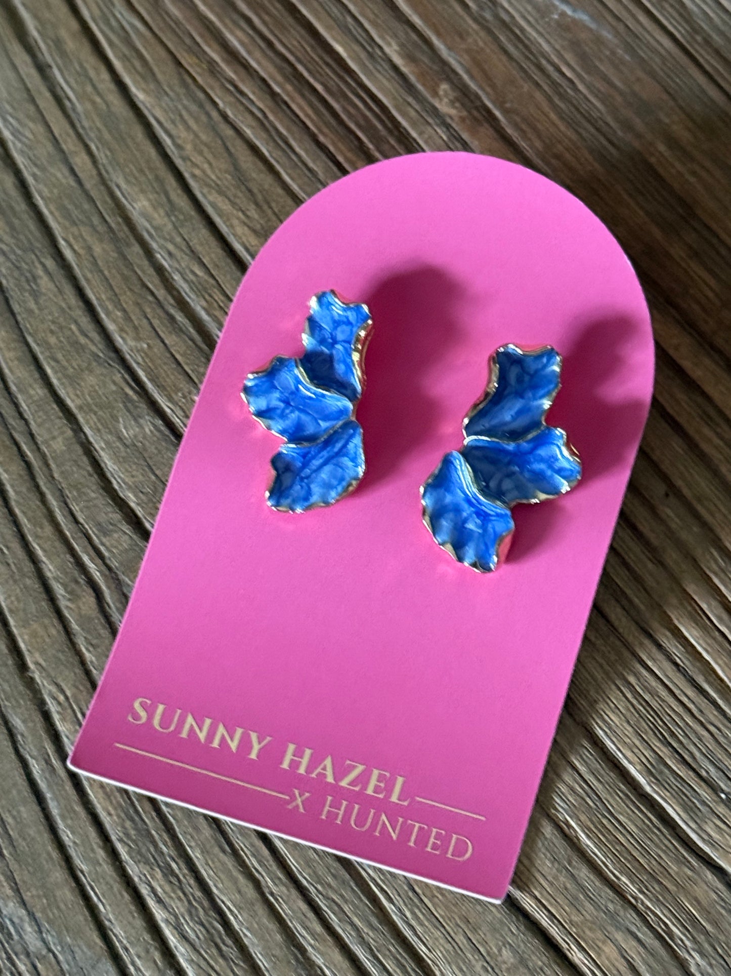 Forest Blue Enamel Stud Earrings