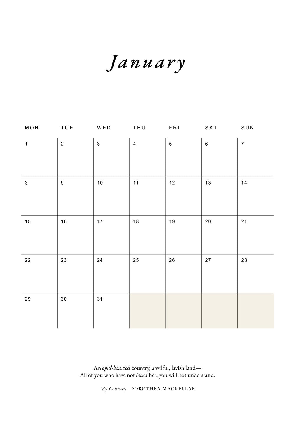 2024 Bush Botanics Wall Calendar