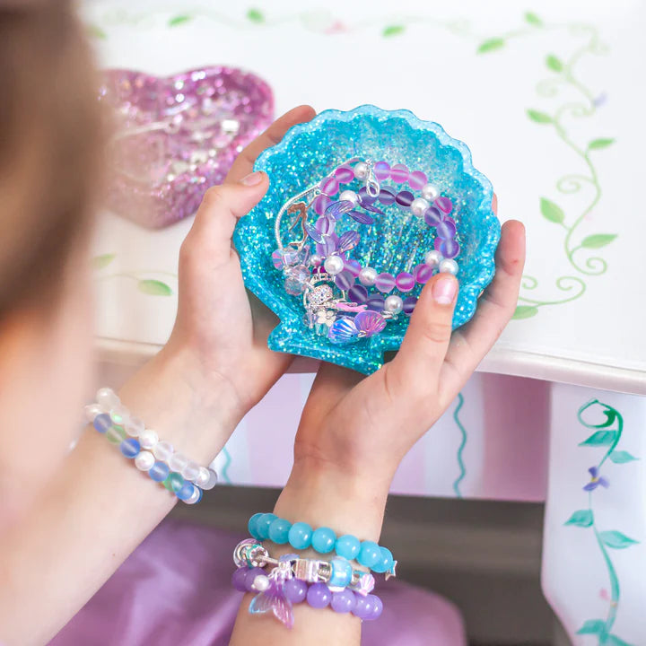 Aqua Sparkle Shell Trinket Tray