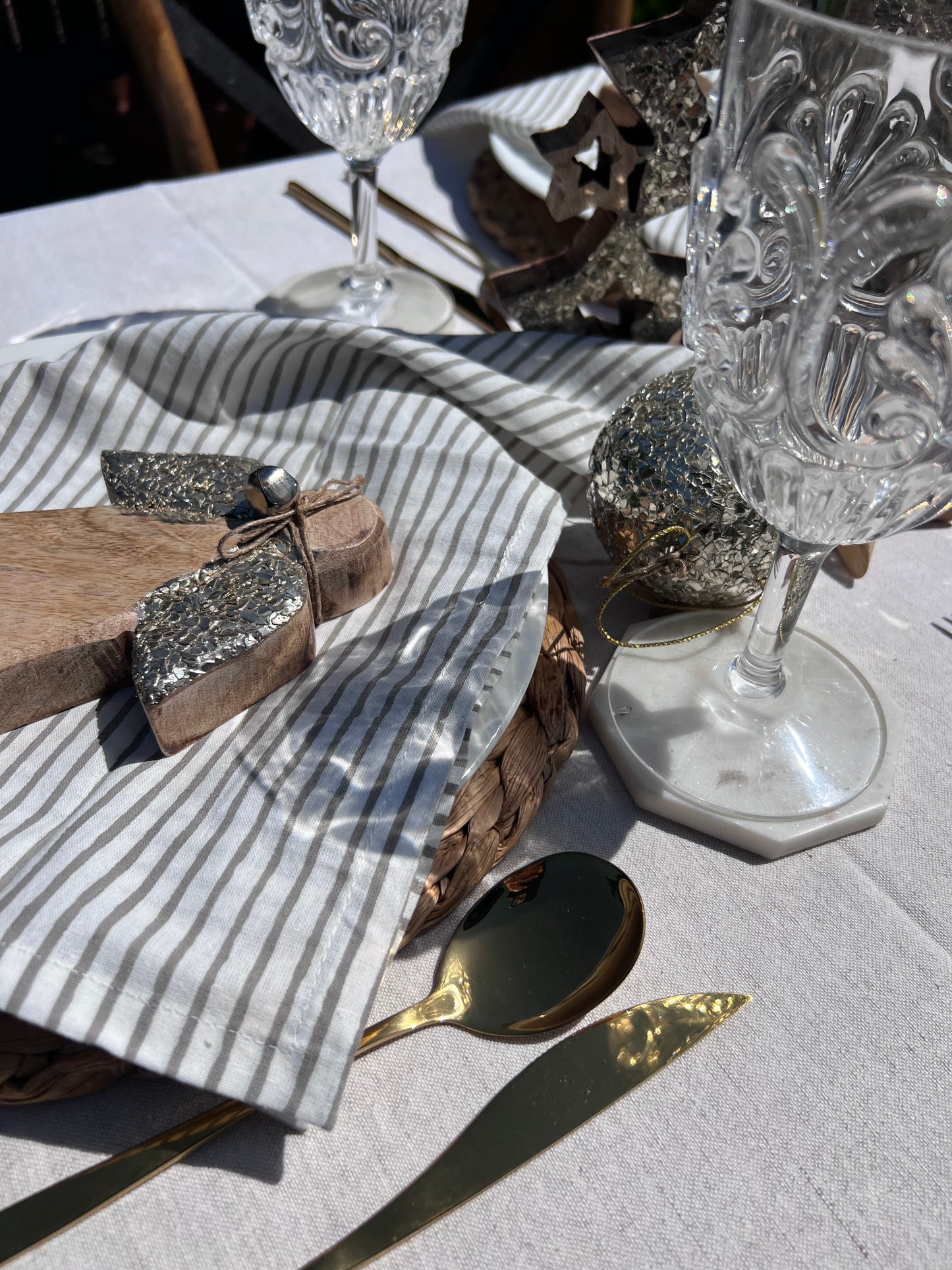 Cyra Stripe Cotton Napkin Set of 4