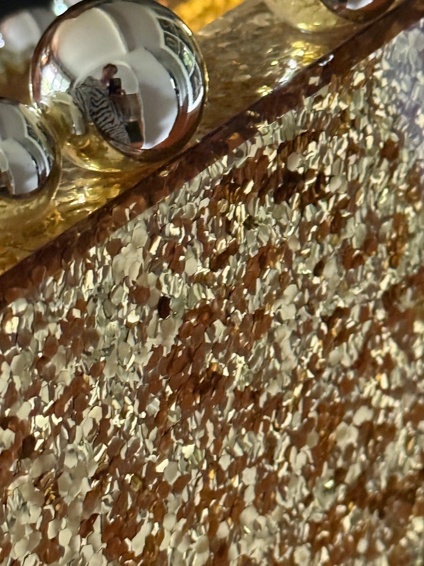 Bubble Acrylic Clutch, Gold