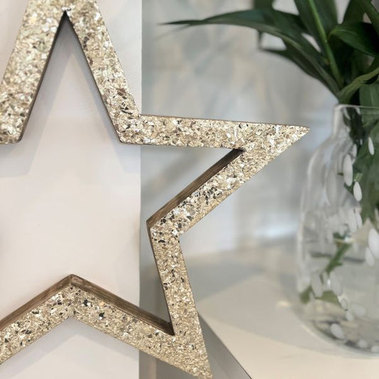 Large Lucia Beaded Timber Star