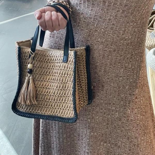 Black Sol Carry Bag with Tassel