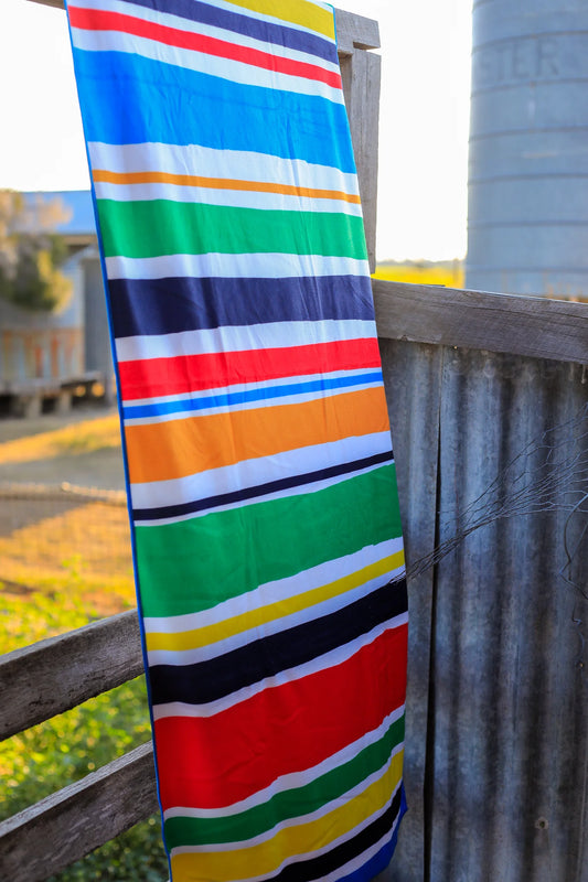 Mixed Rugby Stripe Microfibre Towel