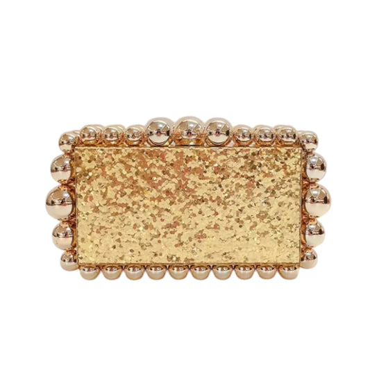 Bubble Acrylic Clutch, Gold