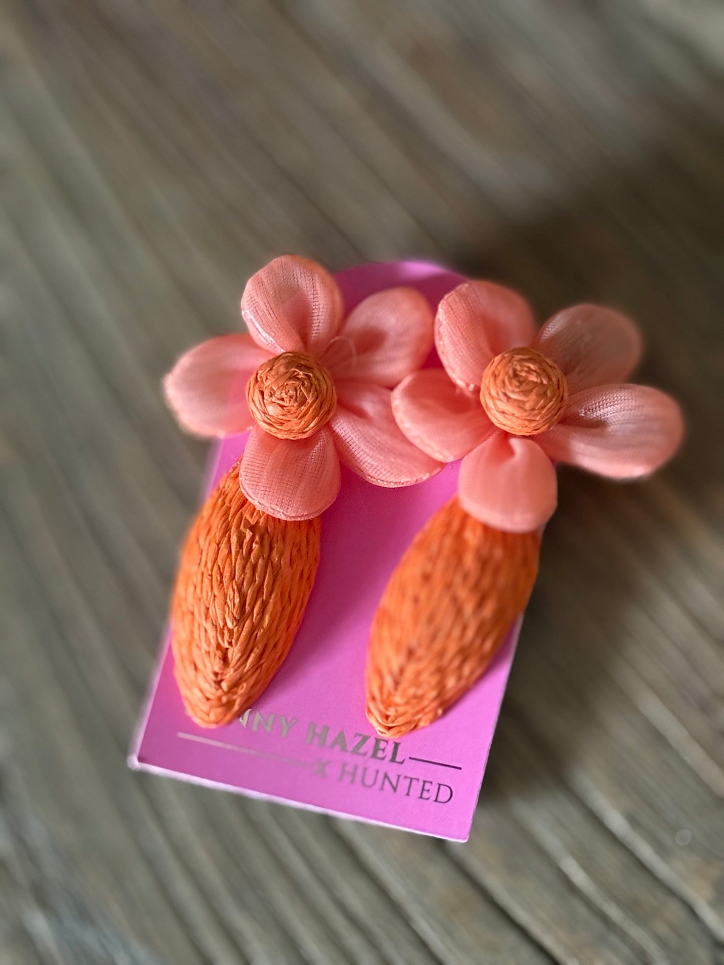 Raffy Raffia Flower Statement Earring