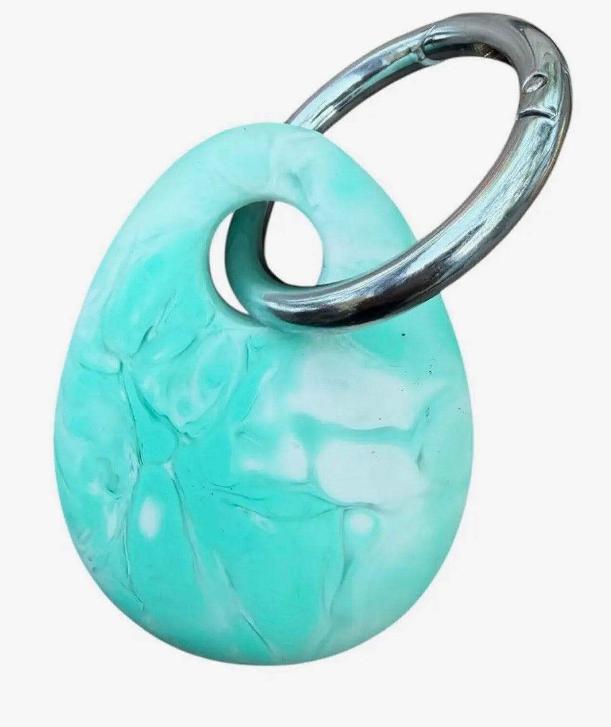 Egg Resin Keyrings: mint / silver