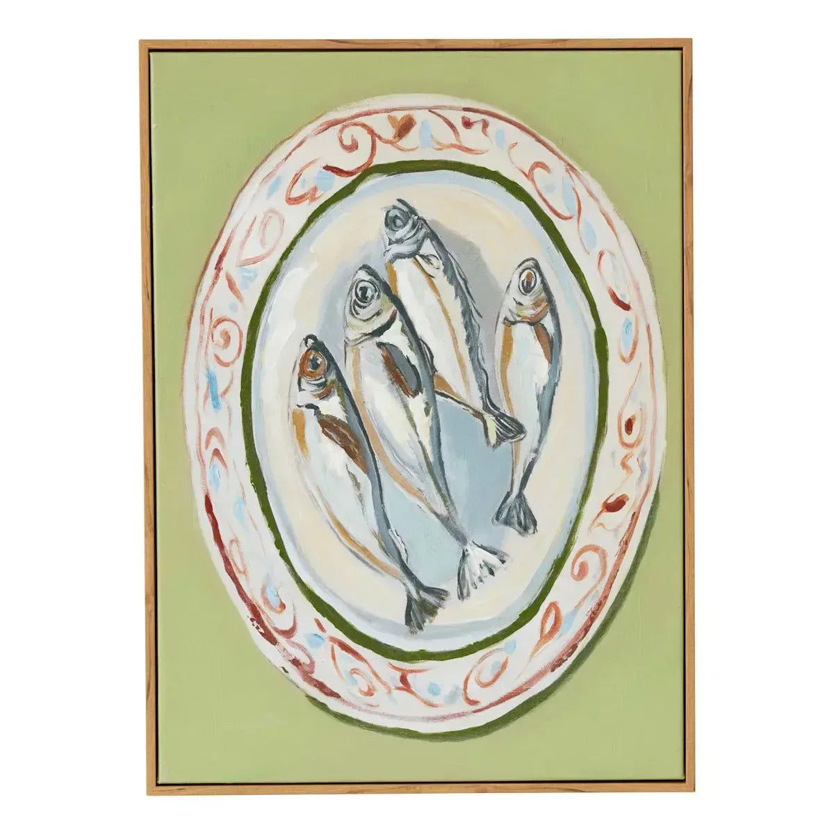 Pesce Oak Frame Oil Painting