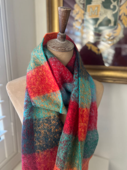 All the Squares Scarf - Tangerine