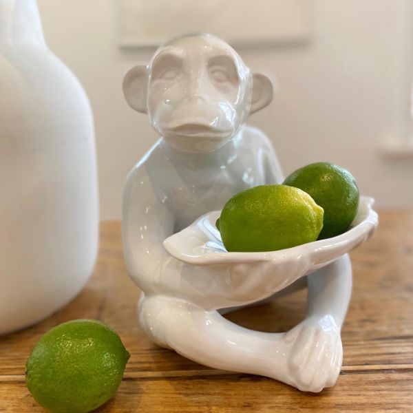 Ceramic Monkey with Tray