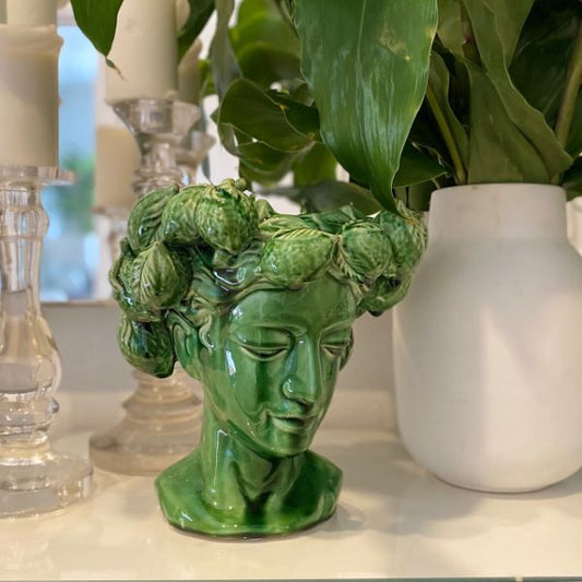Green Lemon Head Vase