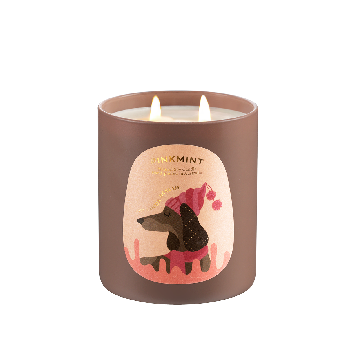 PINK MINT Hot Cocoa & Cream Double Wick Soy Candle