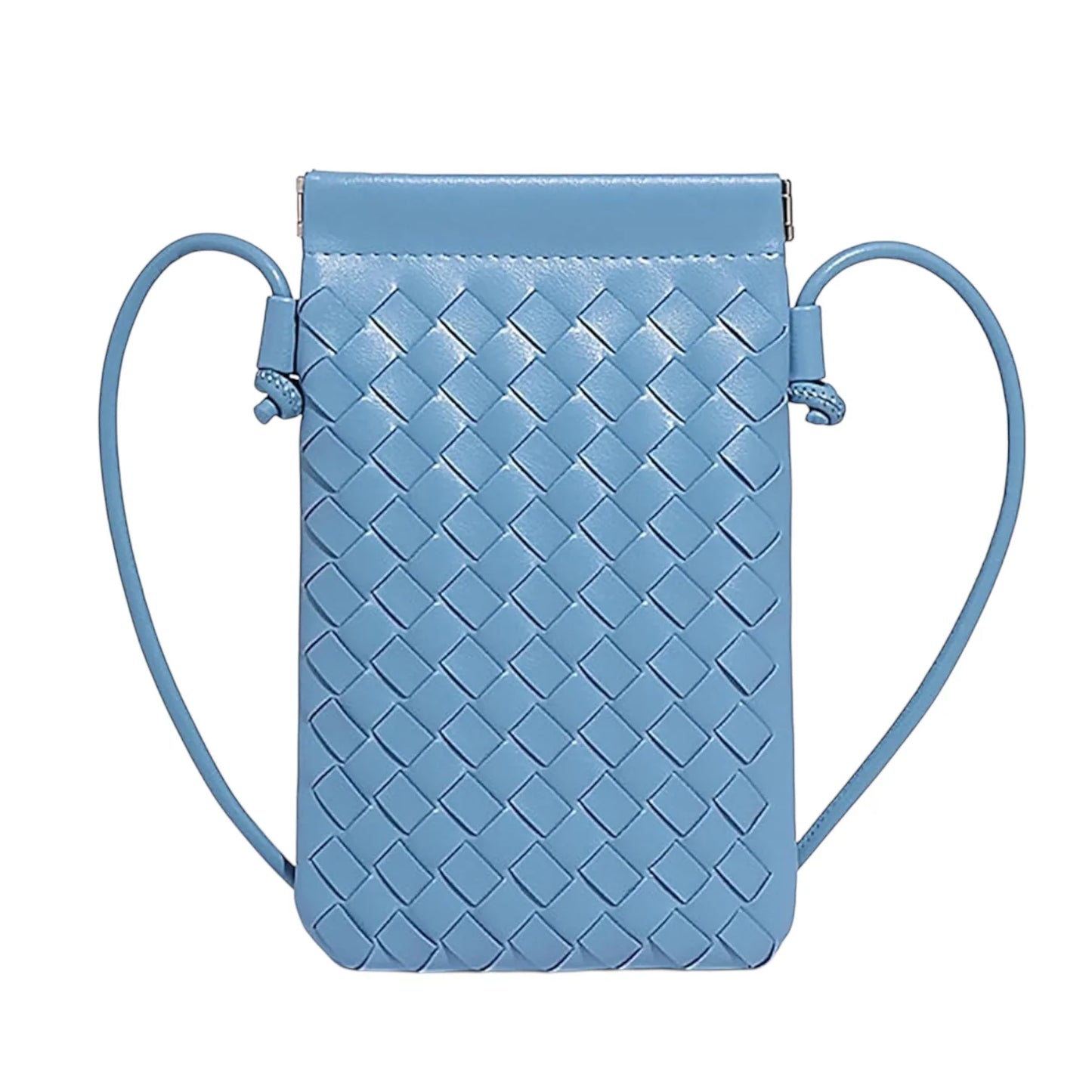 CALL ME Leather Weaved Crossbody Bag, Denim