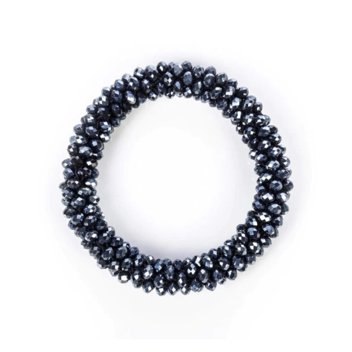 Navy Marg Beaded Stretch Bracelet