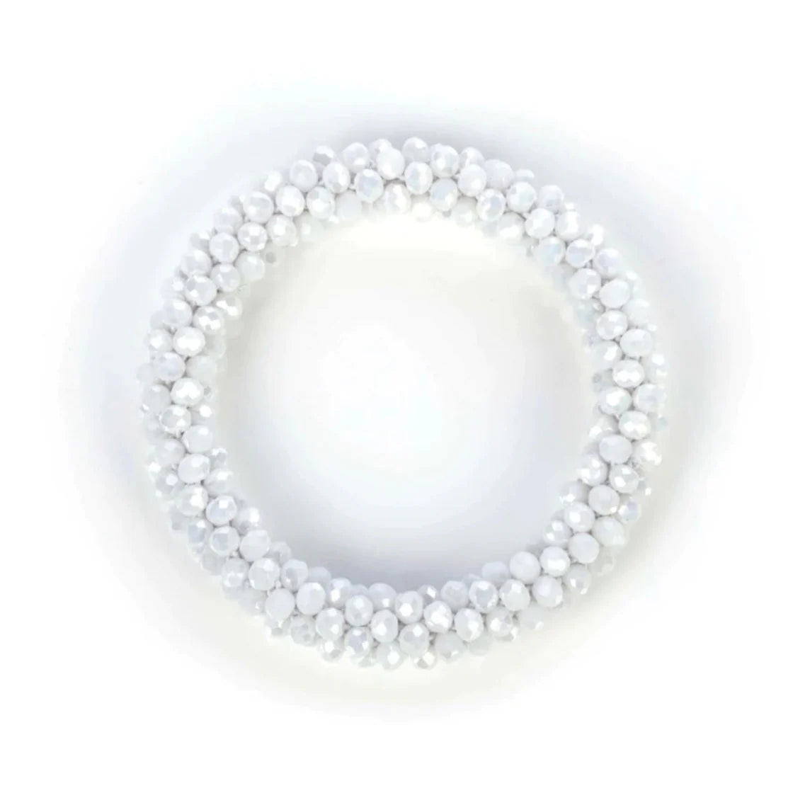 White Marg Beaded Stretch Bracelet