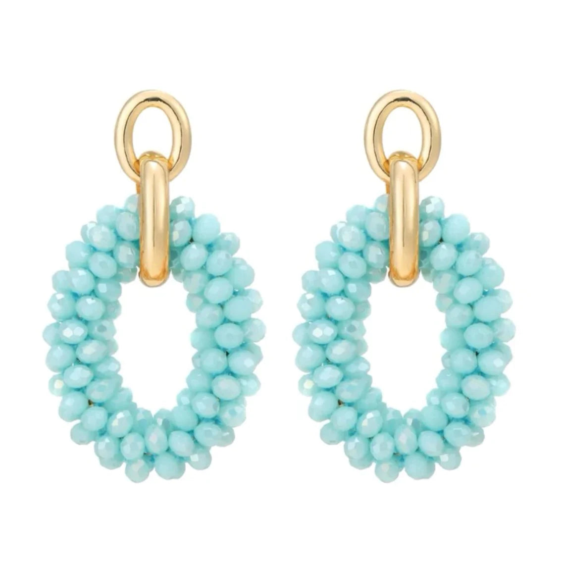 Blue Flicky Beaded Statement Earrings