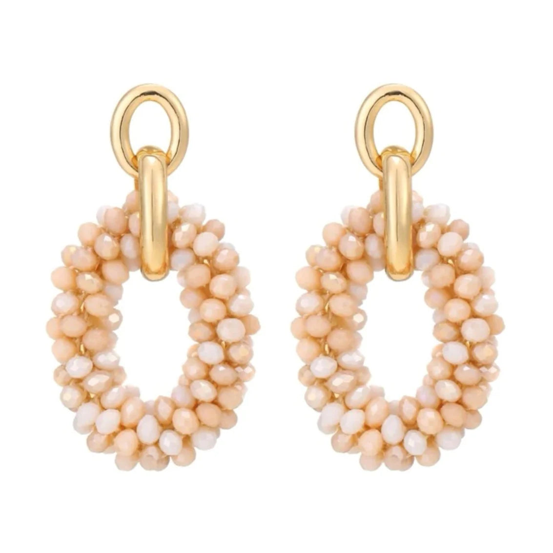 Nude Flicky Beaded Statement Earrings