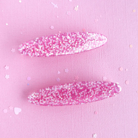 Pink Sparkle Glitter Clips