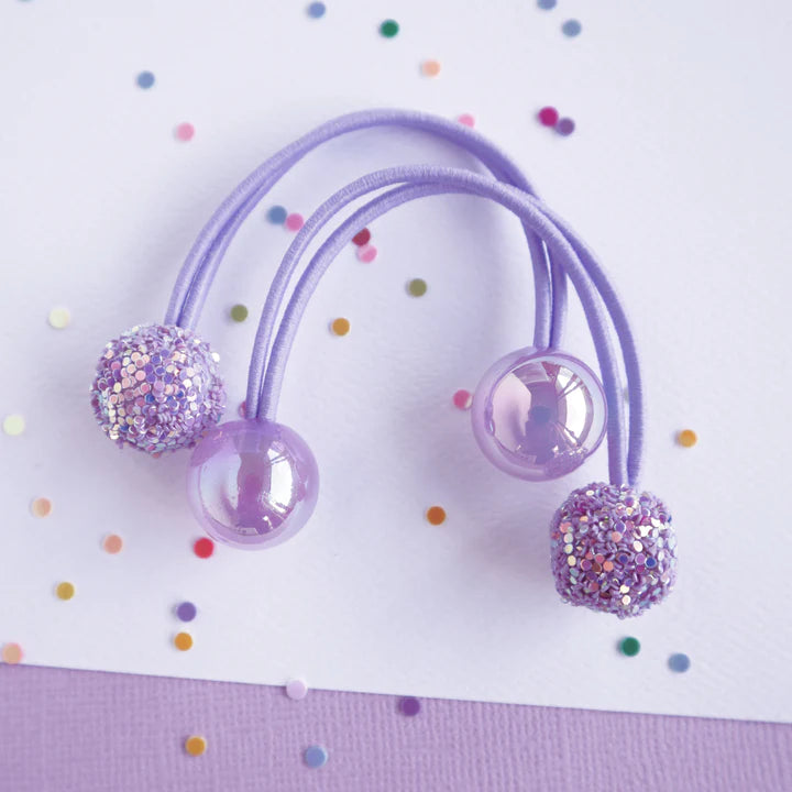 Mauve Sparkle Gem Hair Bobbles