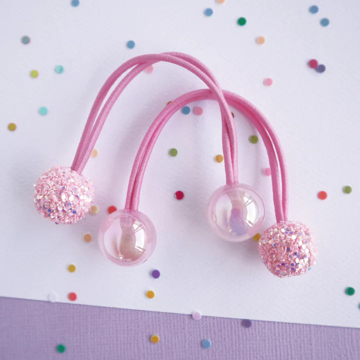 Pink Sparkle Gem Hair Bobbles