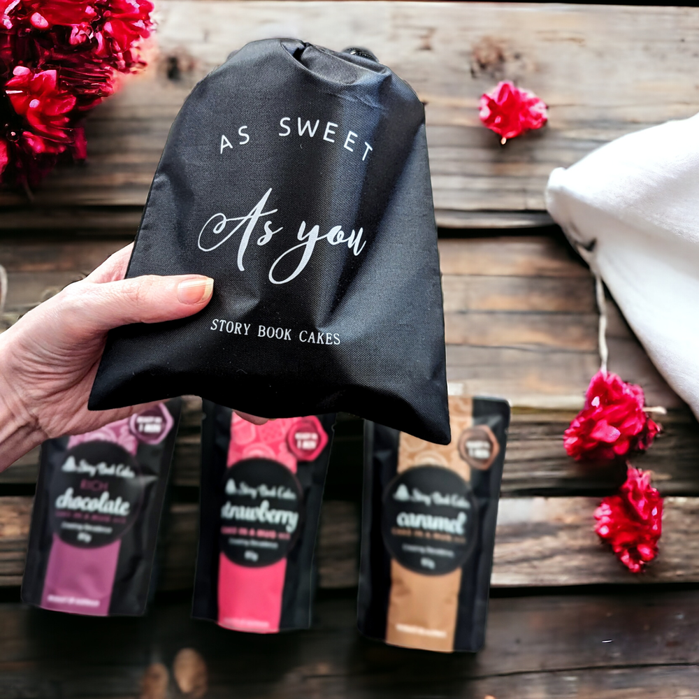 As Sweet As You - Reusable gift bag with 3 x Cake in a mugs