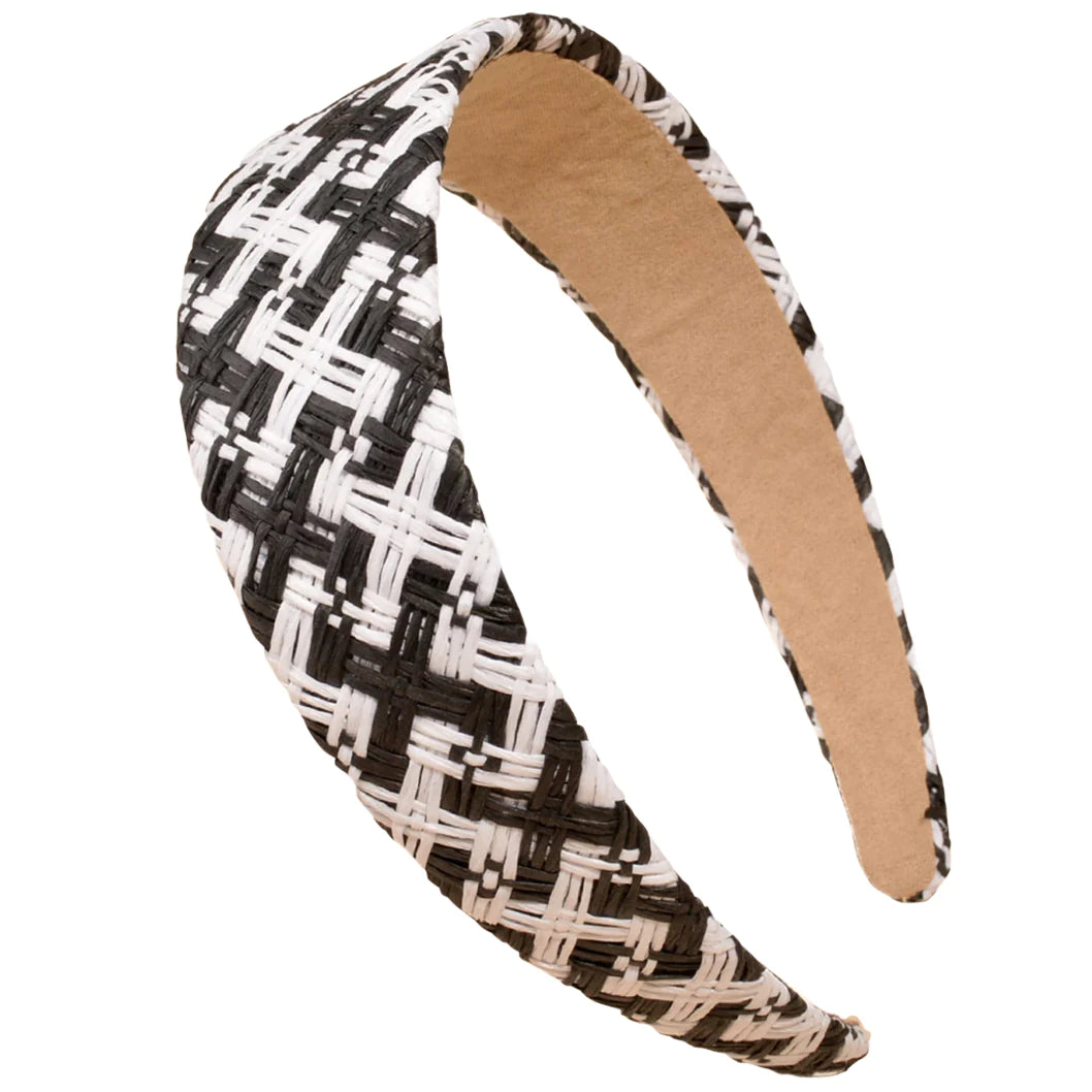 Not So Simple Raffia Black and White Headband
