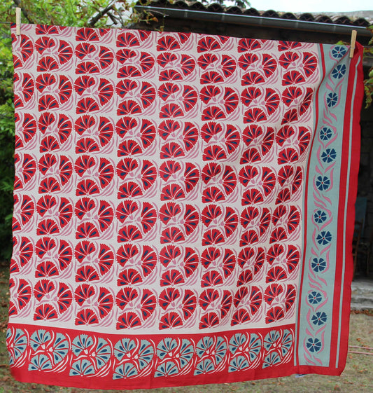 Diego Red Organic Cotton Square