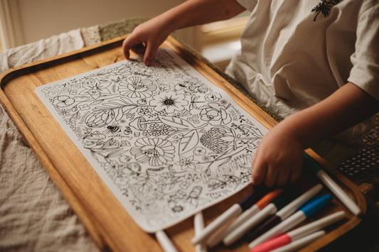 Reversible Silicone Colouring Mat - Australian Flora & Fauna