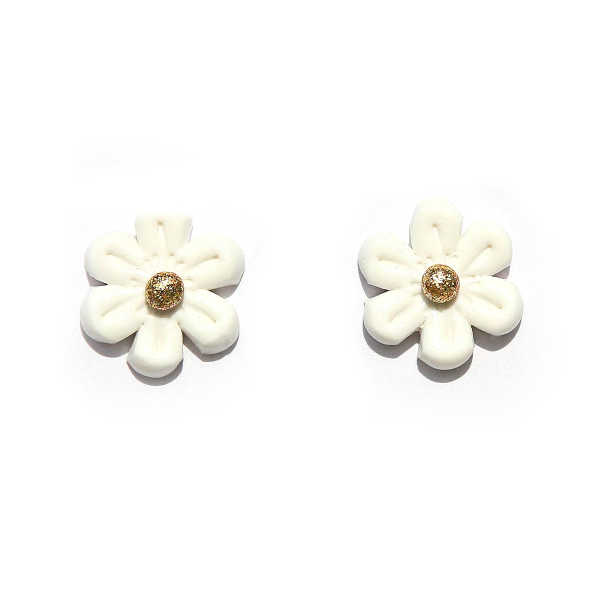 Large White Daisy Studs