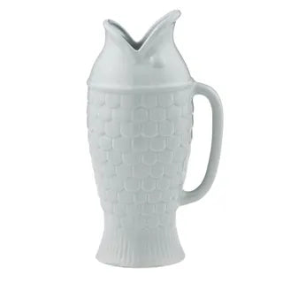 Fin Ceramic Jug Olive