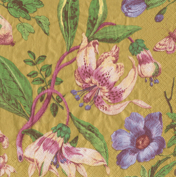 The Met - Porcelain Blooms Gold COCKTAIL Napkins