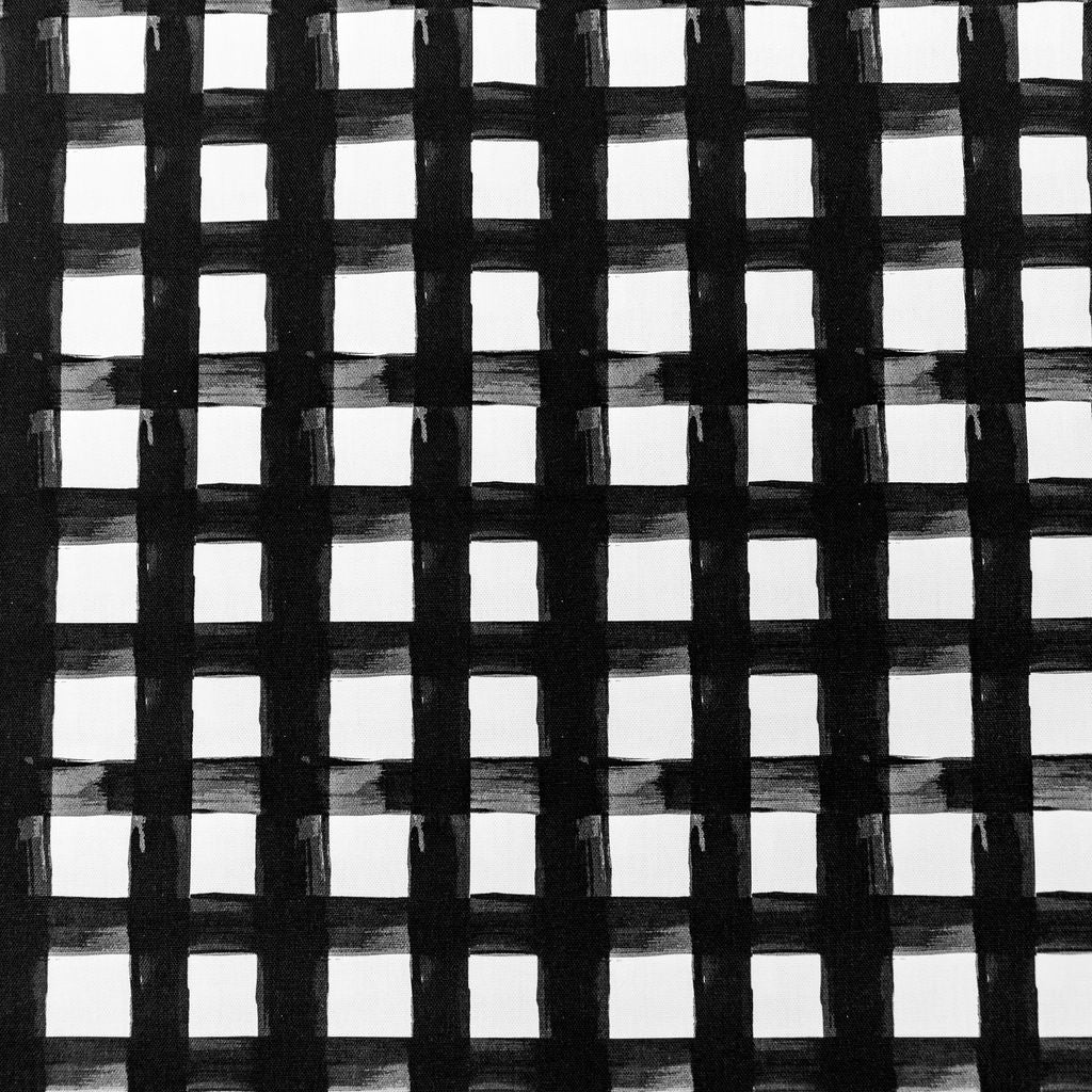 Black and white gingham napkin that is handpainted