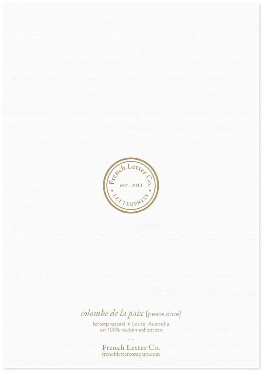 Letter Press Card - Dove