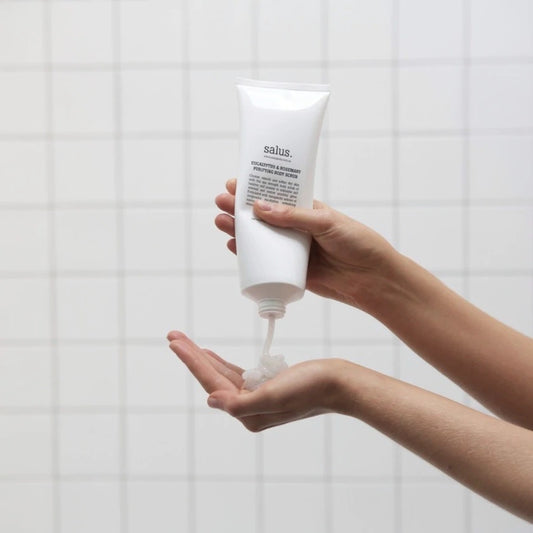 Person using body scrub