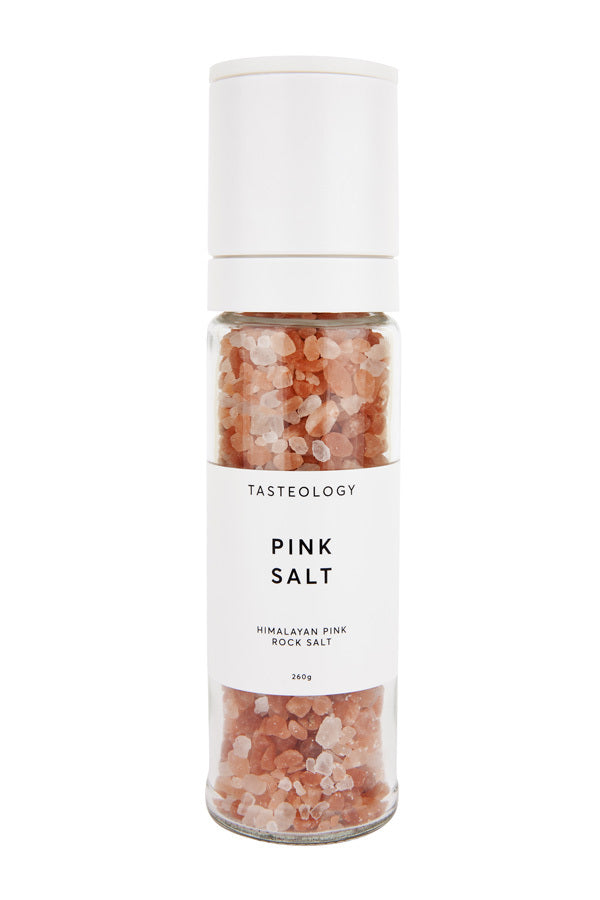 Pink rock salt with white lid