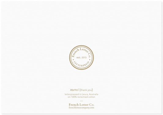 Letter Press Cards - THANK YOU Cursive