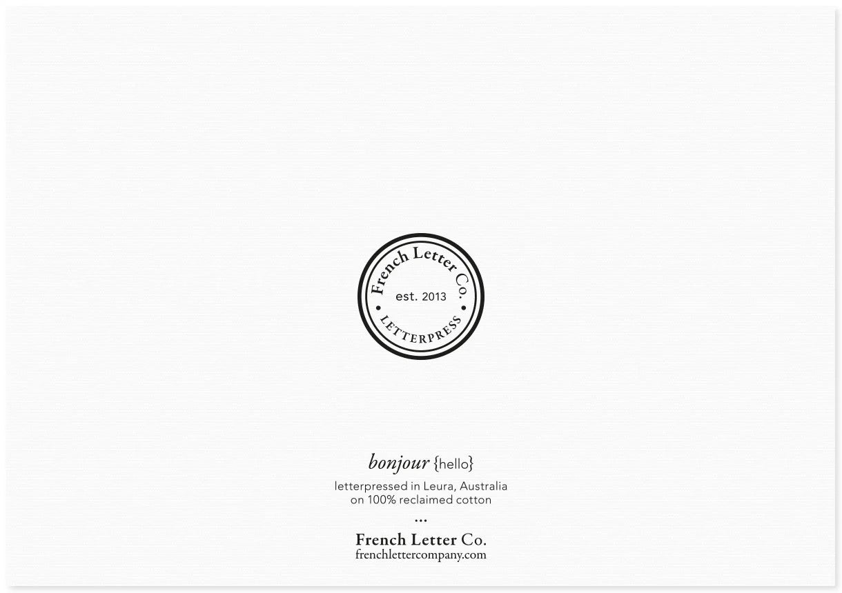 Letter Press Card - Quirky Hello