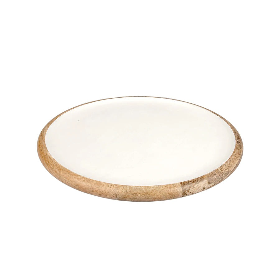 round palermo serving platter made from Mango Wood / Enamel