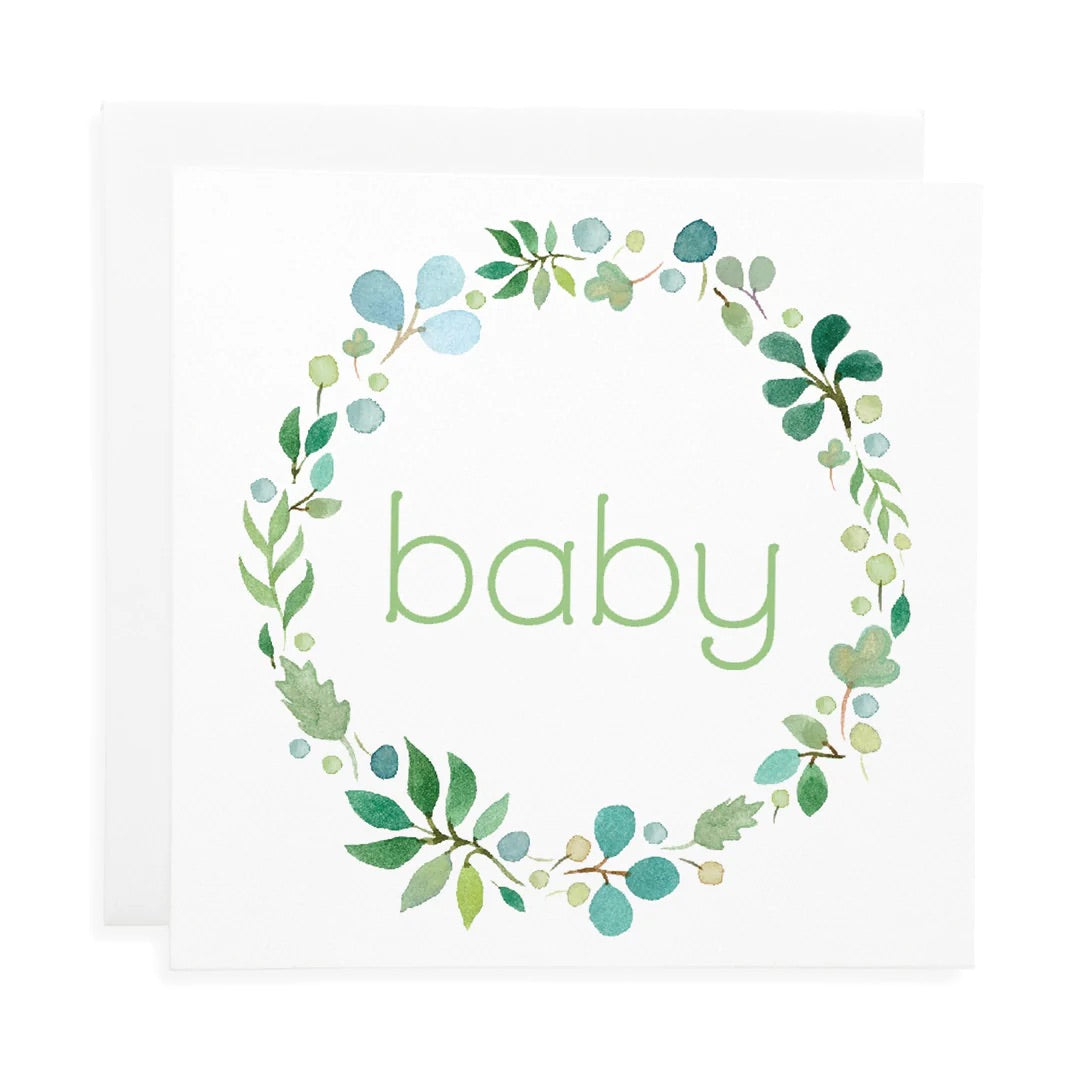 Blue Garland Baby Card