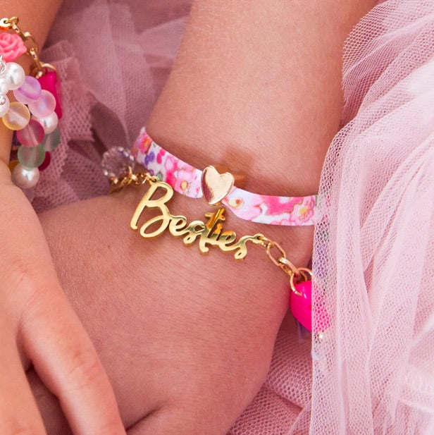 Petite Fleur Ribbon Heart bracelet