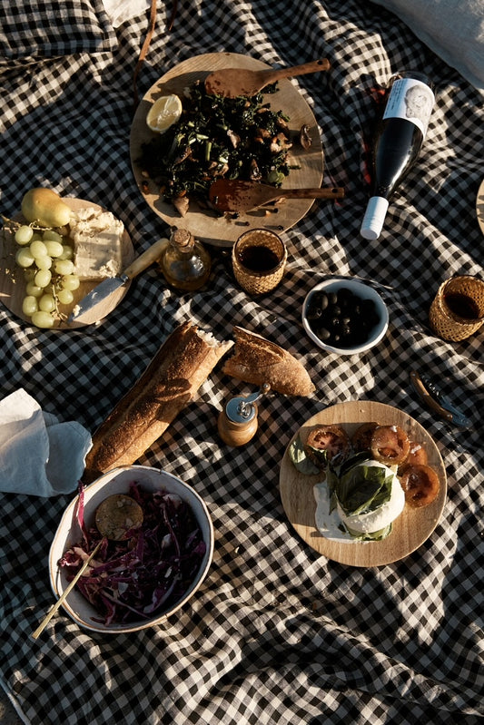 Classic Gingham Linen Picnic Rug