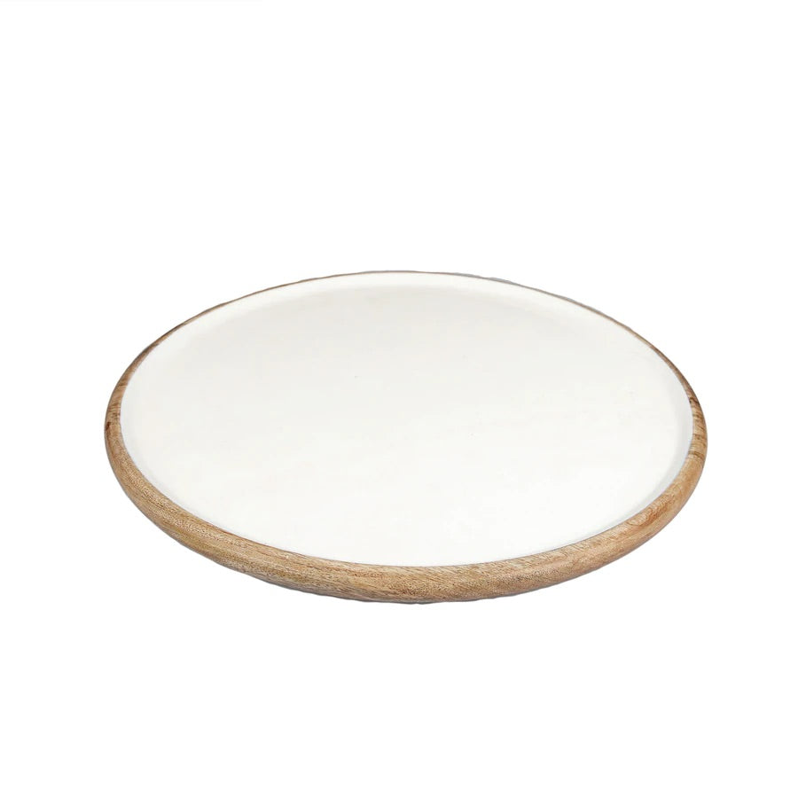 Large round palermo serving platter made from Mango Wood / Enamel