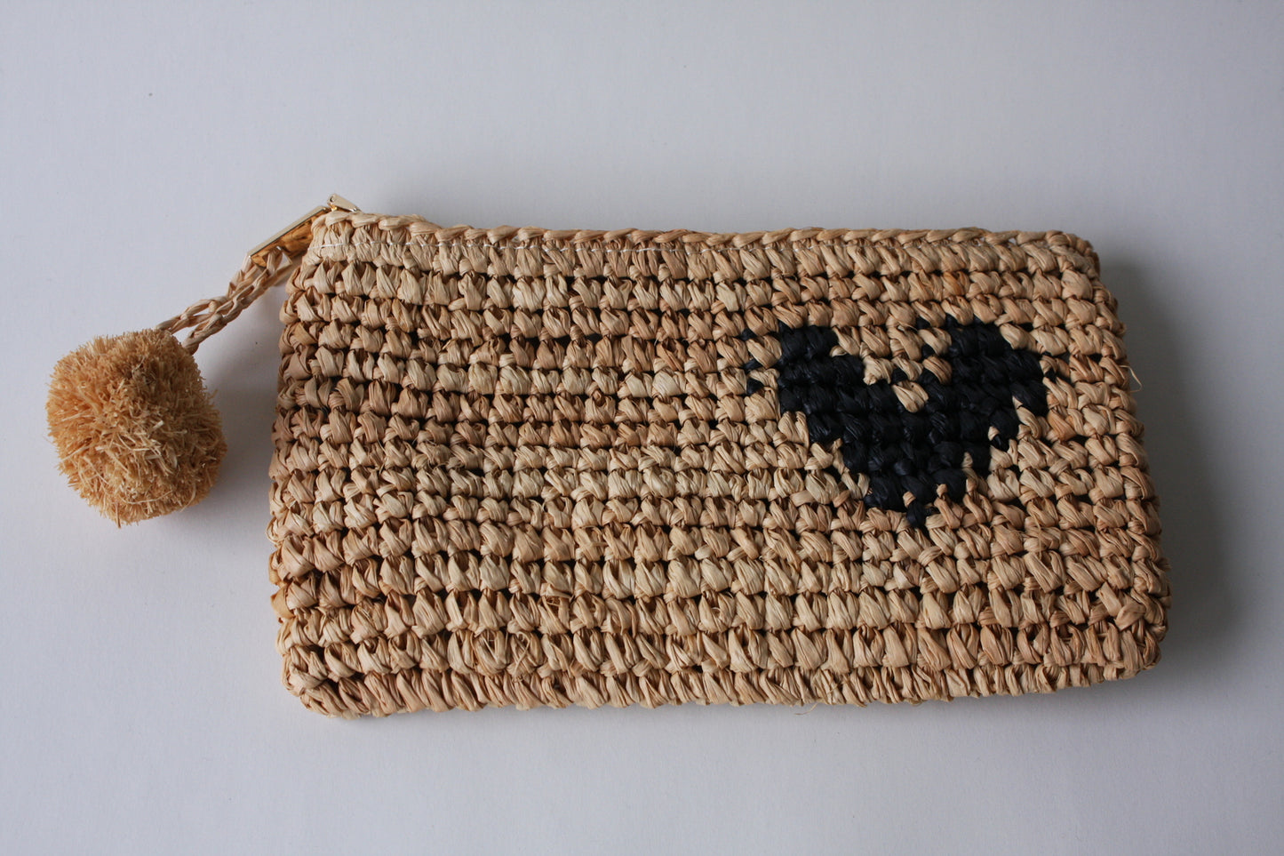 Straw woven clutch