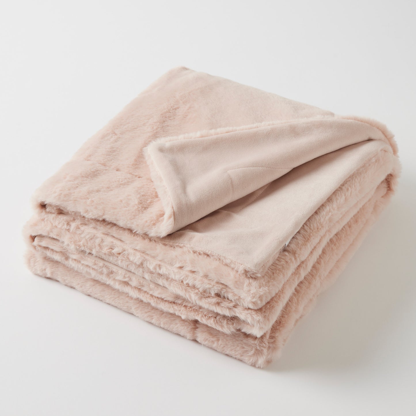 MUSE FAUX FUR THROW – DUSTY PINK