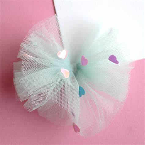 Tulle Heart Confetti Bow
