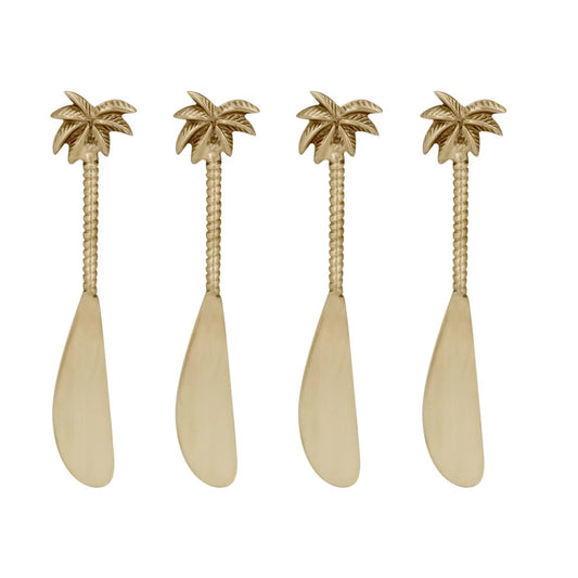 Four palm tree shaped cheeseboard knives