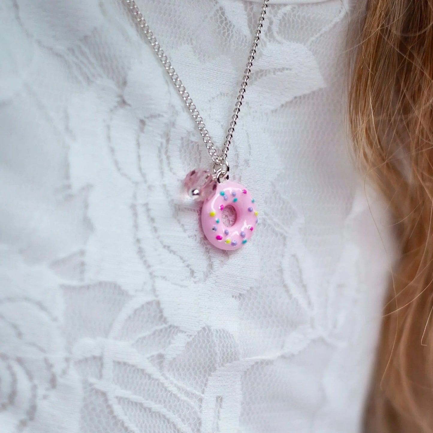 Pink Donut Necklace