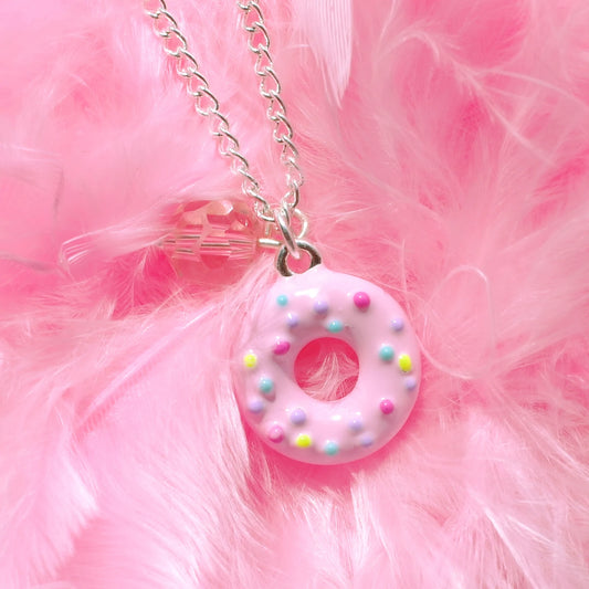 Pink Donut Necklace