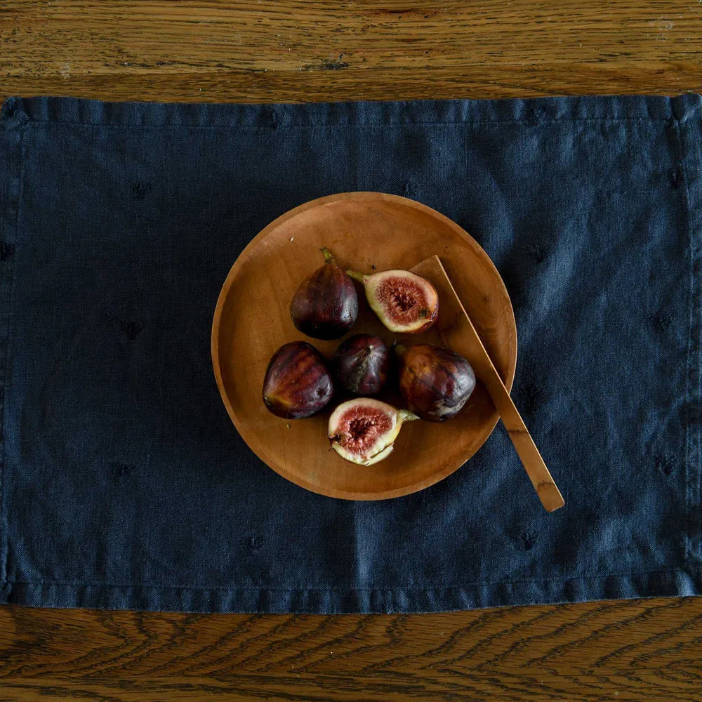 Mason Bee Linen Placemat - Navy