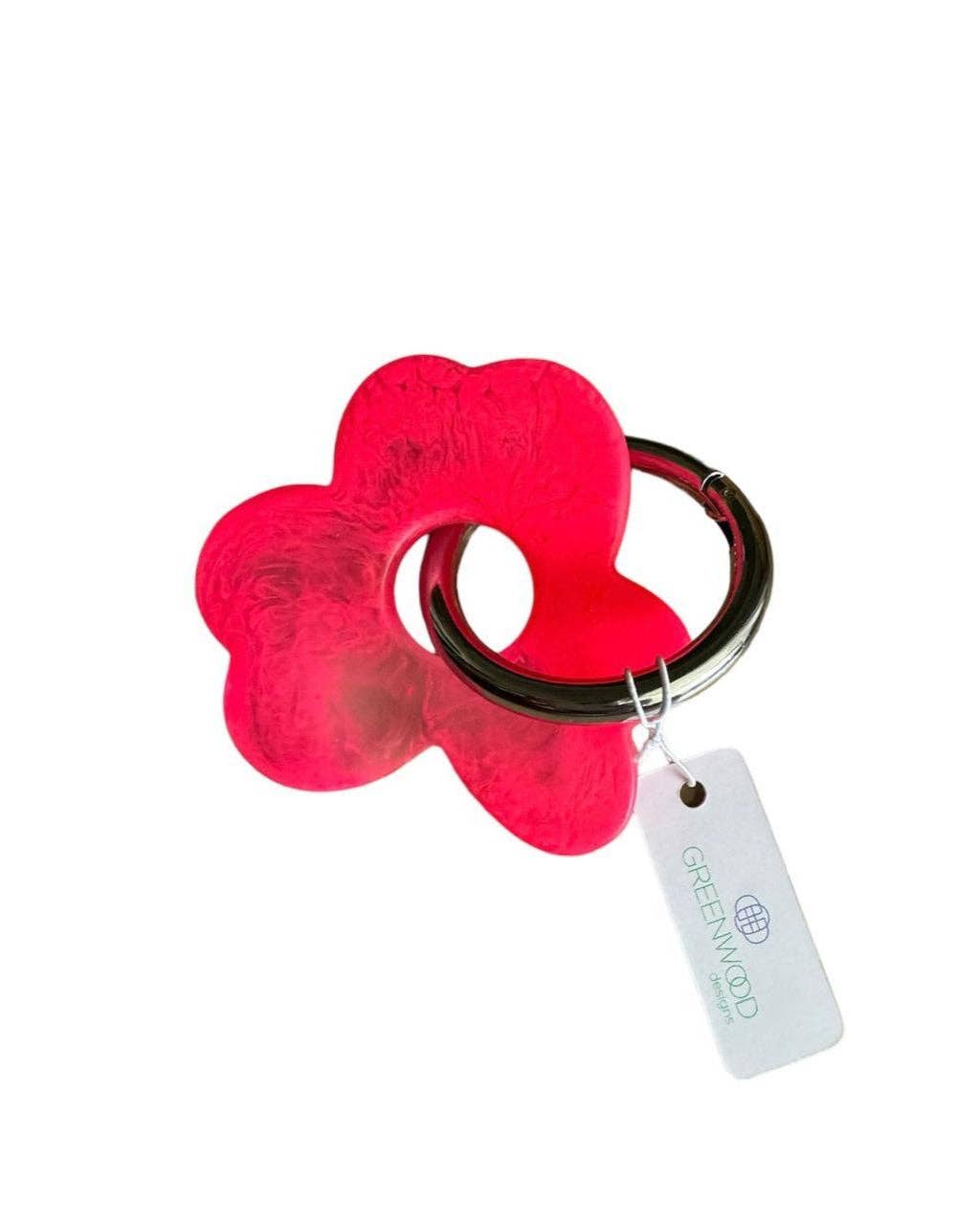 Floral Resin Keyrings: Emerald / Gold